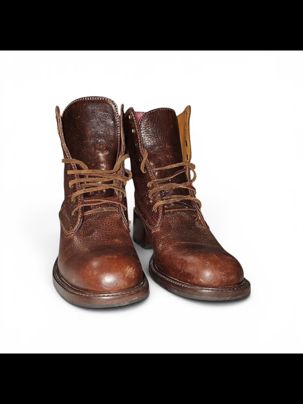 Cole Haan Brown Leather Lace-Up Work Boots